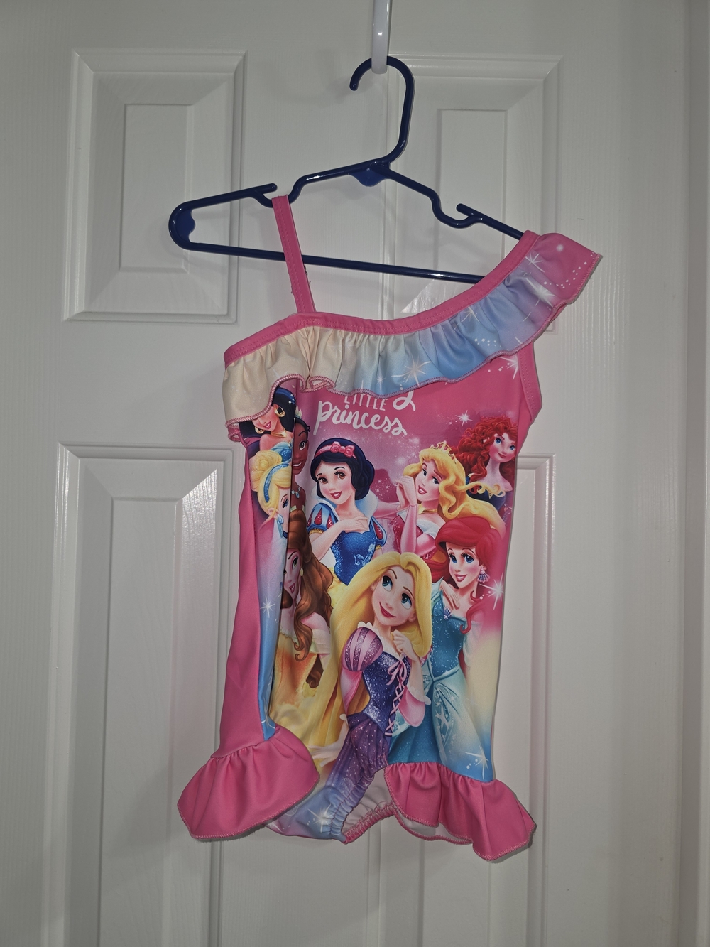 Disney Princess Pink One-Shoulder Girls Swimsuit
